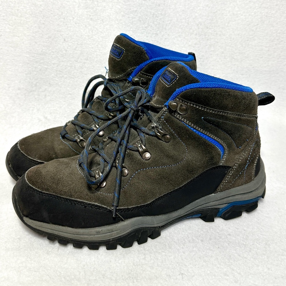 Cabela's Ladies Portia II Hiking Boots 9 9M Lace Up Gray Blue Trim Hikers Trail